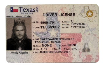 Texas Fake Dirvers Licence (2025 version)