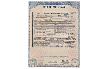 Novelty Iowa Birth Certificate