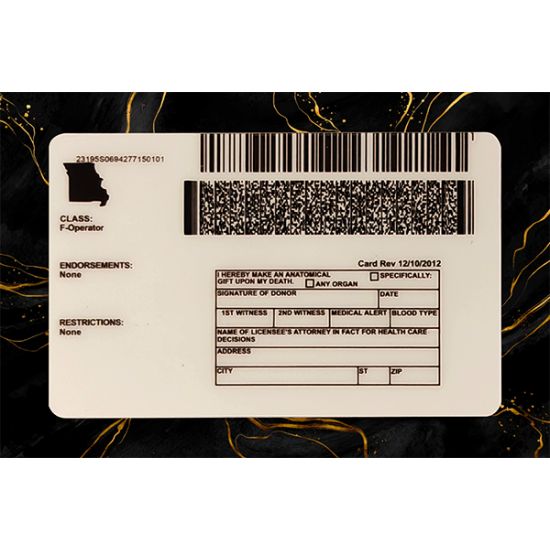 Missouri Fake Dirvers Licence