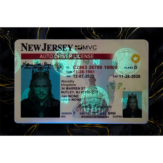 New Jersey Fake Dirvers Licence
