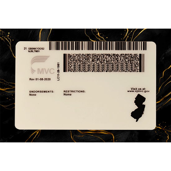 New Jersey Fake Dirvers Licence
