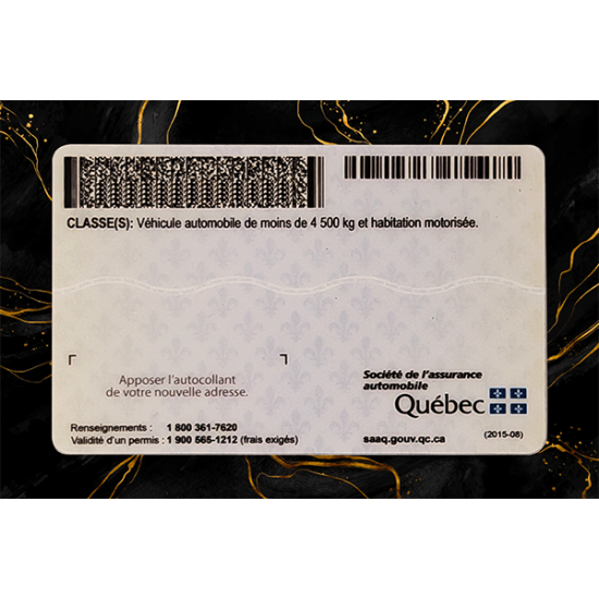 Quebec Fake Dirvers Licence