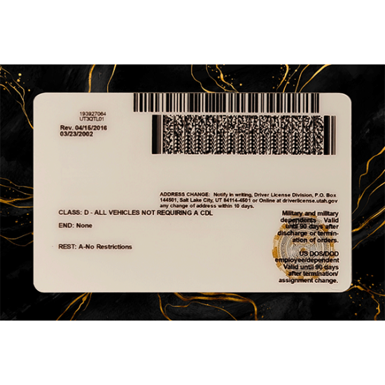 Utah Fake Dirvers Licence