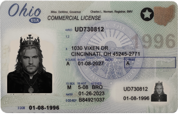 Ohio Fake Dirvers Licence
